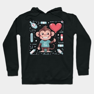 Get Well Soon Cute Monkey Hoodie